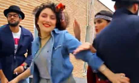 Screengrab from the video of young Iranians dancing to Happy by Pharrell Williams