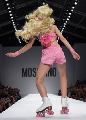 Roller girl barbie makes a turn on the runway