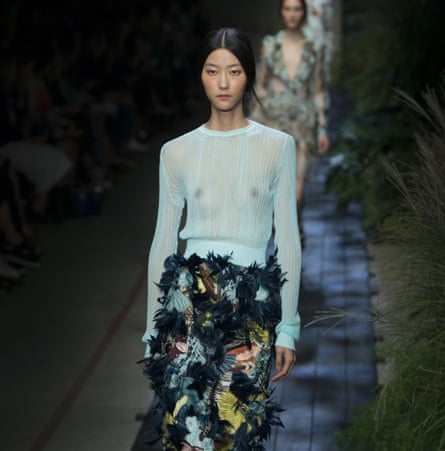 A model showcases a new design by Erdem's Spring/Summer 2015 collection
