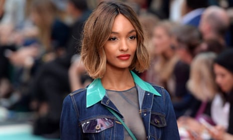 British model Jourdan Dunn presents creations from the Spring/Summer 2015 collection by Burberry Prorsum