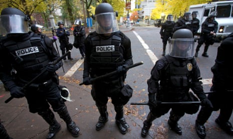 Portland police during the Occupy protest.