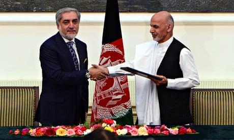 Afghan presidential candidates Abdullah Abdullah and Ashraf Ghani Ahmadzai 