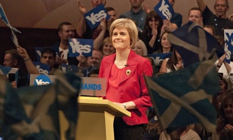 Nicola Sturgeon gives a speech on the eve of the Scottish independence referendum in Perth