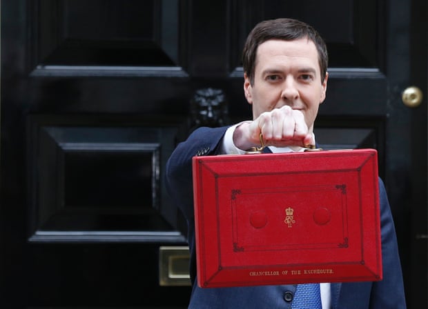 George Osborne with his budget case