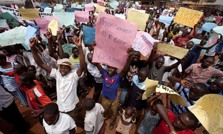 An anti-gay rights demonstration in Uganda