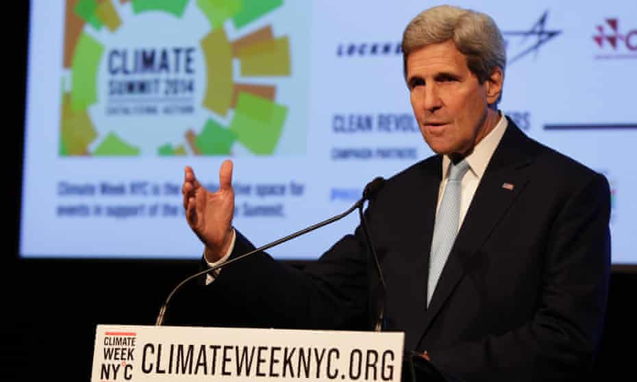 US Secretary of State John Kerry delivers remarks at NYC Climate Week.