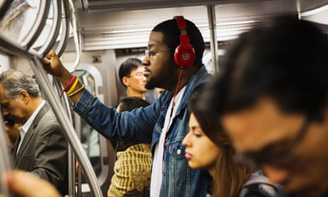 beats music headphones on subway