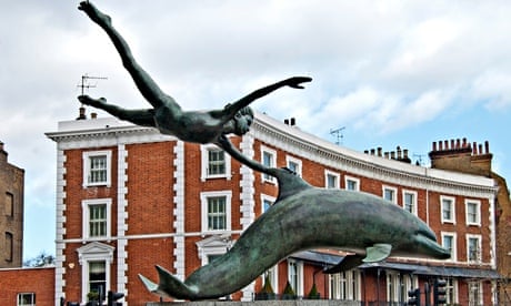 Boy With a Dolphin on Chelsea Embankment, London, by David Wynne.