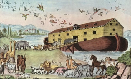Noah's Ark in an 1860 engraving from the work America by Currier and Yves 1870