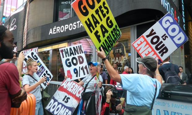 Westboro Baptist Church pickets in Times Square.