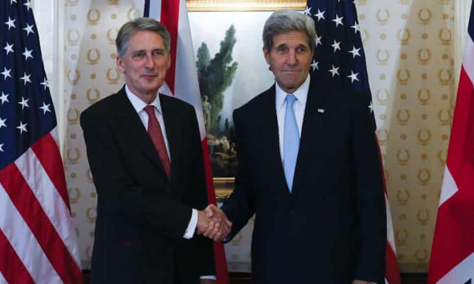 Philip Hammond with the US secretary of state John Kerry in New York this week.