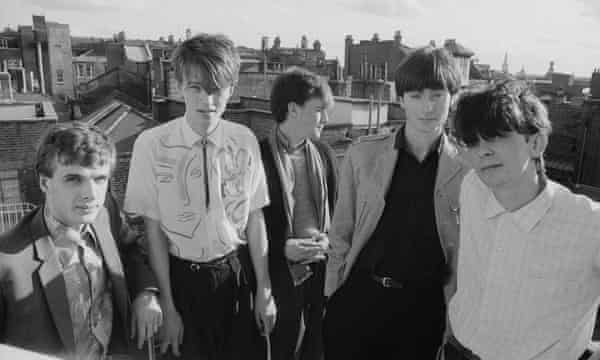 Reaching for the stars: Orange Juice in 1981, with Collins second left.