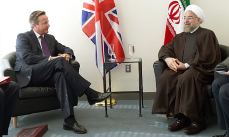 David Cameron meets with Hassan Rouhani at the UN in New York