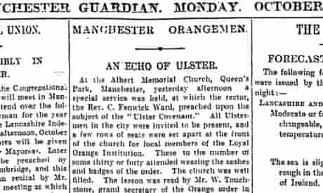 Ulster Pact in Manchester, Guardian October 7, 1912