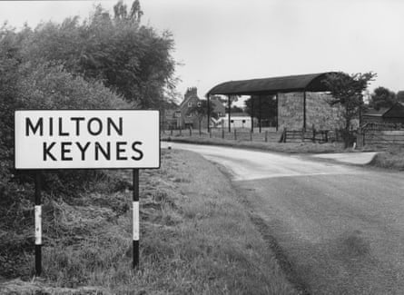 The entrance to the tiny village of Milton Keynes in Buckinghamshire in 1968, before it was developed into Britain's first new town.