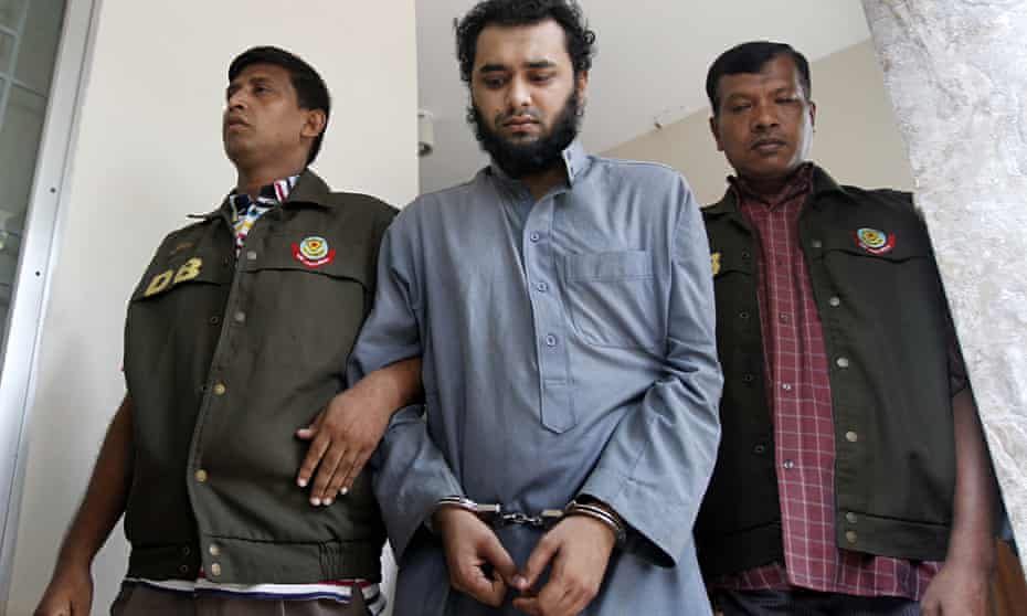 Samiun Rahman (centre) was arrested on suspicion of recruiting for Islamic State and Jabhat al-Nusra