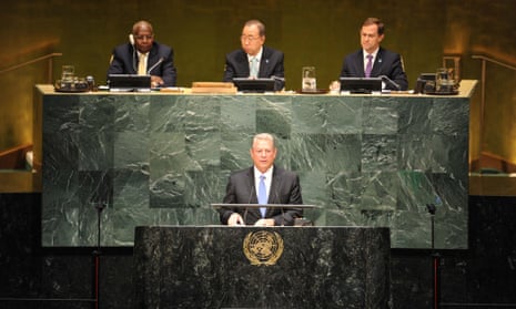 Al Gore, Chairman of Generation Investment Management, speaks during the opening ceremony of the climate summit at the UN headquarters.