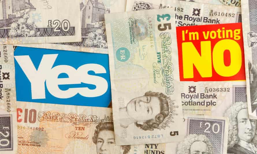 Scottish and English banknotes ahead of the Scottish independence referendum on 18 September.