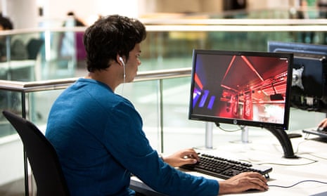 Male student at computer