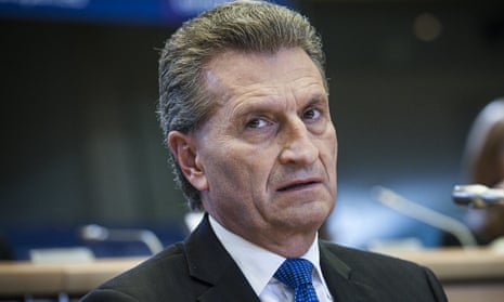 Günther Oettinger during his hearing at the European parliament