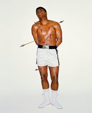 One of the most celebrated magazine front covers of all time and understandably so. Carl Fischer’s shot for Esquire was the brainchild of art director George Lois. The reference to St Sebastian speaks of Ali’s persecution following his refusal to fight in the Vietnam war. Sticking the arrows on to Ali’s body was a nightmare, Fischer told me; the arrows had to be strung up using fishing wire because they kept falling down.
