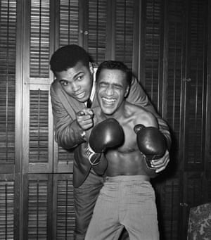 The juxtaposition between these two figures is great. Even when hunched over, Ali still dwarfs the comedian and singer Sammy Davis Jr, whom he’s teaching how to box. More than that, though, it’s the kind of photograph which attests to Ali’s character and charm outside the ring.