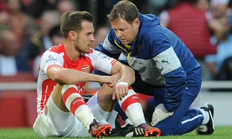 Aaron Ramsey down and out against Tottenham