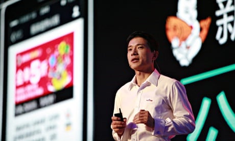 Baidu's chief executive, Robin Li, at the company's 2014 technology innovation conference
