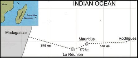 Geographic position of Réunion, Indian Ocean.