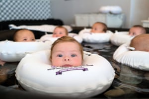 Babies experience the Float Baby spa