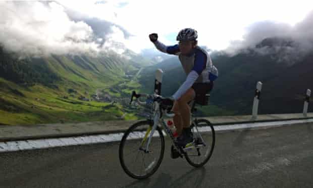 Haute Route Day 6 - Peter Kimpton climbs up the Furkapass out of Andermatt