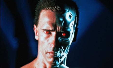 Arnold Schwarzenegger as a killer robot in Terminator 2