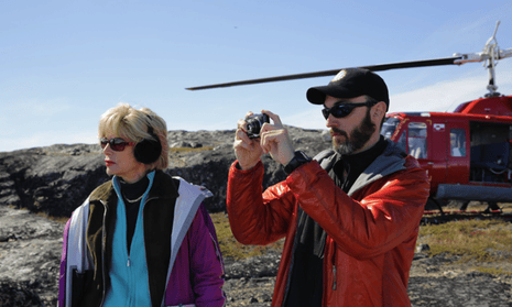 Lesley Stahl and Marco Tedesco in the Arctic.