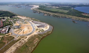 The aerial shows the flooded Zwenkau Lake in Zwenkau, Germany, 22 May 2012. The recultivation of East German lignite fields is making progress. According to the Lausitz and Middle-German Mining Administration, some 9.2 billion euros have been invested in the renovation of lignite fields by the end of 2011.