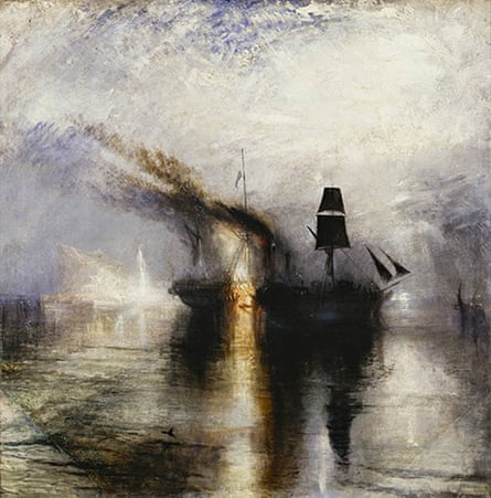 Burial at Sea, 1842 painted late in Turner's career when critics were suggesting that the painter wa