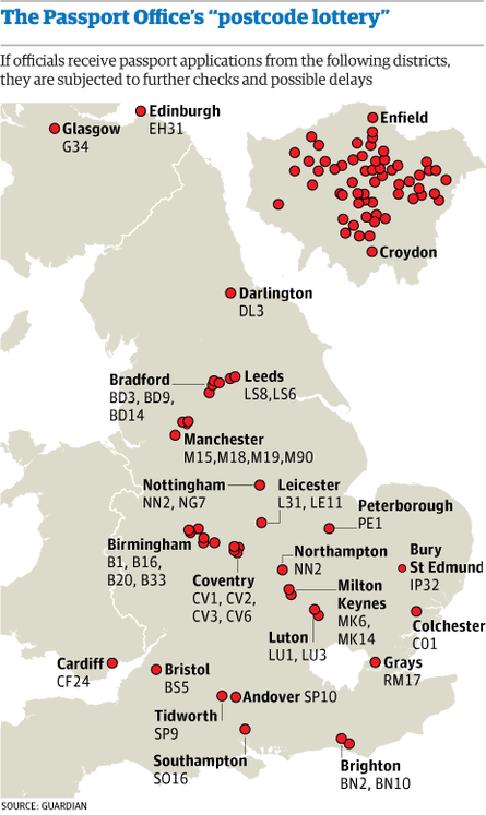 Passport Office targeting 100 postcodes for fraud investigations ...