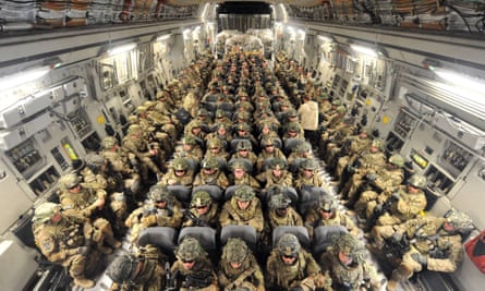 US soldiers prepare to head to Afghanistan from  Manas airbase near Bishkek in 2011.