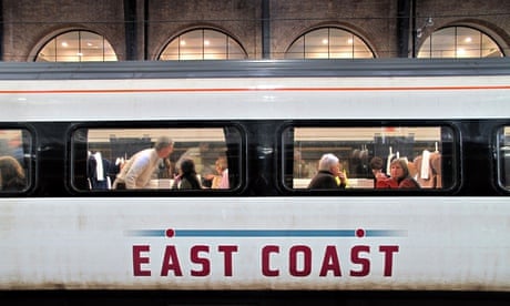 East Coast train at London's Kings Cross station. 