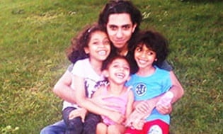 Raif Badawi with his children in a picture supplied to Amnesty.