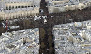 An aerial view of the huge crowd