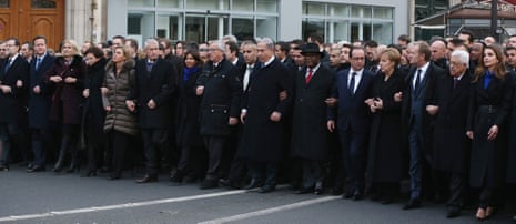 World leaders march in Paris on 11 January 2015.