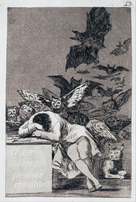 The Sleep of Reason Produces Monsters. (Capricho No 43). Found in the collection of State Hermitage, St. Petersburg.