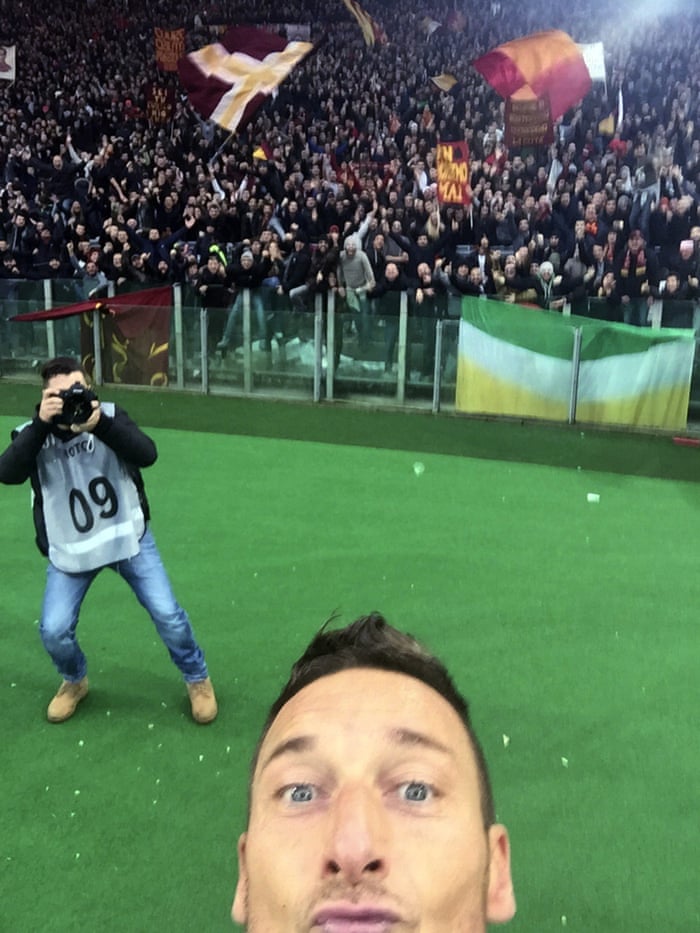 Francesco Totti's selfie-conscious celebration and the Rome derby | Serie A | The Guardian