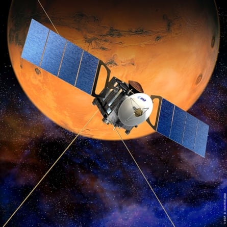 An artist's impression of the European Space Agency's Mars Express orbiter.