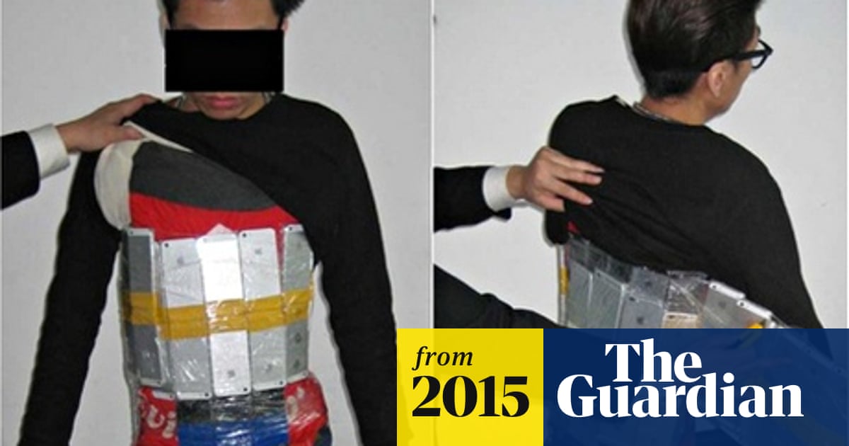 Smuggler caught with 96 iPhones taped to his chest, abdomen, thighs and calves