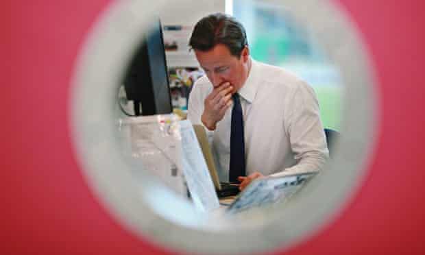 David Cameron at a computer