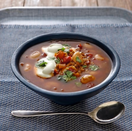 Yotam Ottolenghi's spicy freekeh and butter bean soup