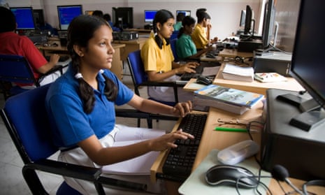 Computer studies class in India