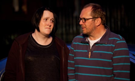 Bethany Black as Helen and Dean Andrews as Alan.