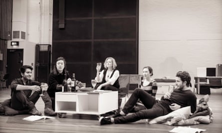Members of the National Theatre rehearse Stoppard’s new play A Hard Problem.